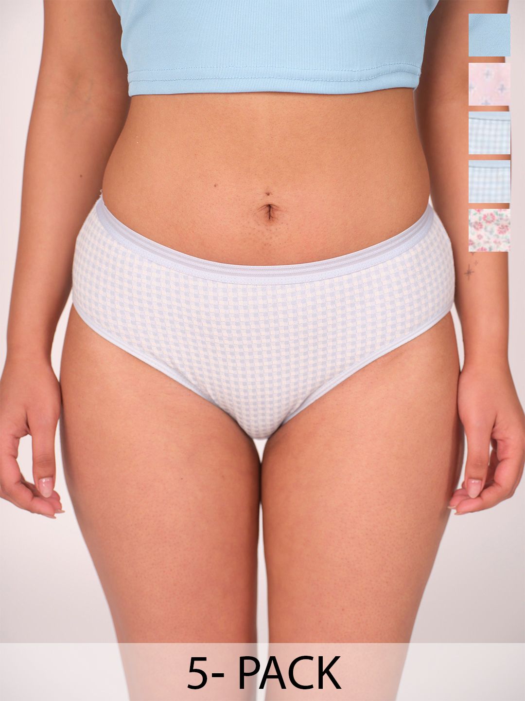 Munns & Mars Women Pack of 5 Floral Printed Low-Rise Hipster Brief-picture-38