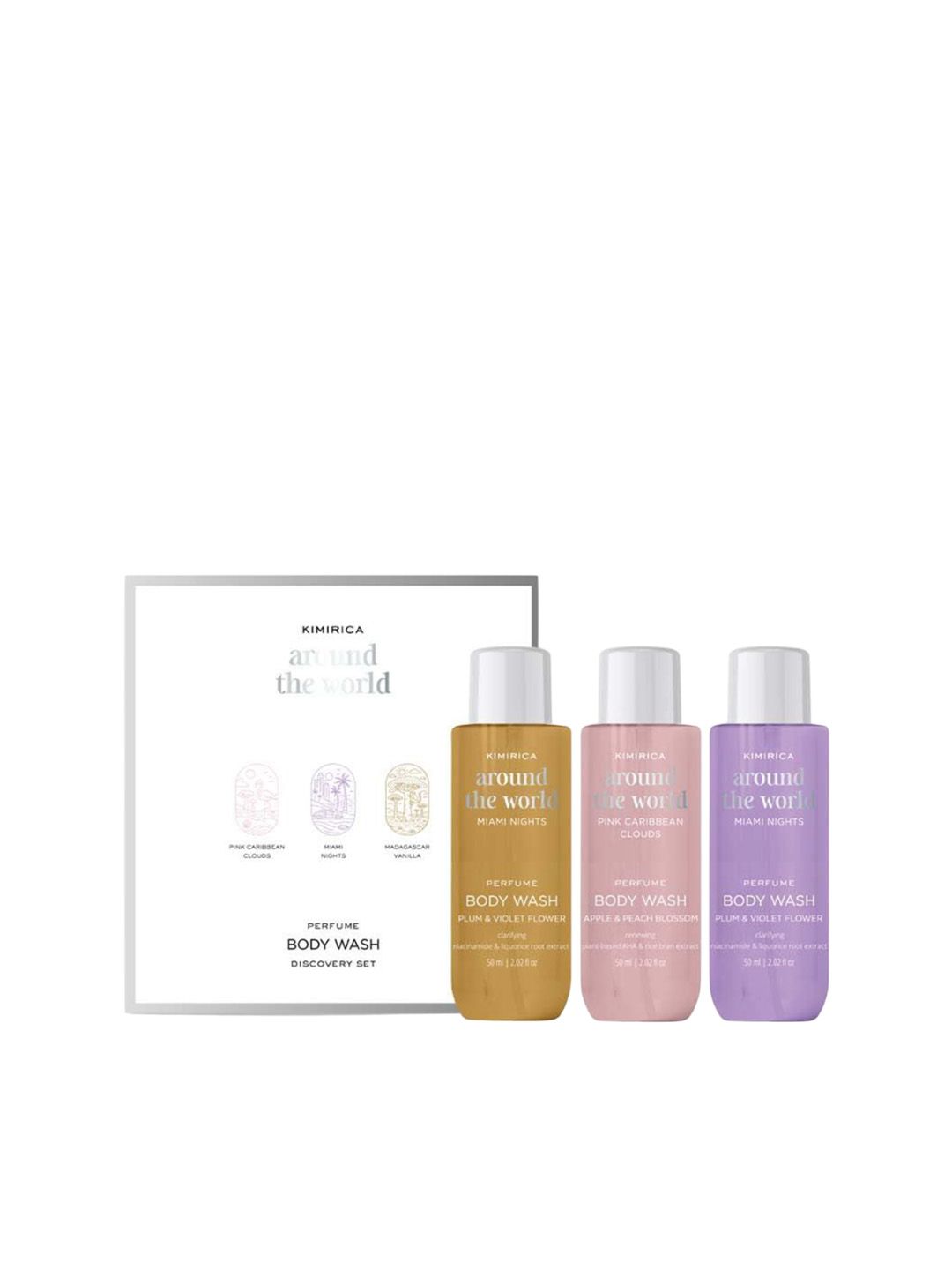 Kimirica 3-Pcs Around The World Pink Caribbean & Miami Nights Body Wash - 50 ml Each-image-19