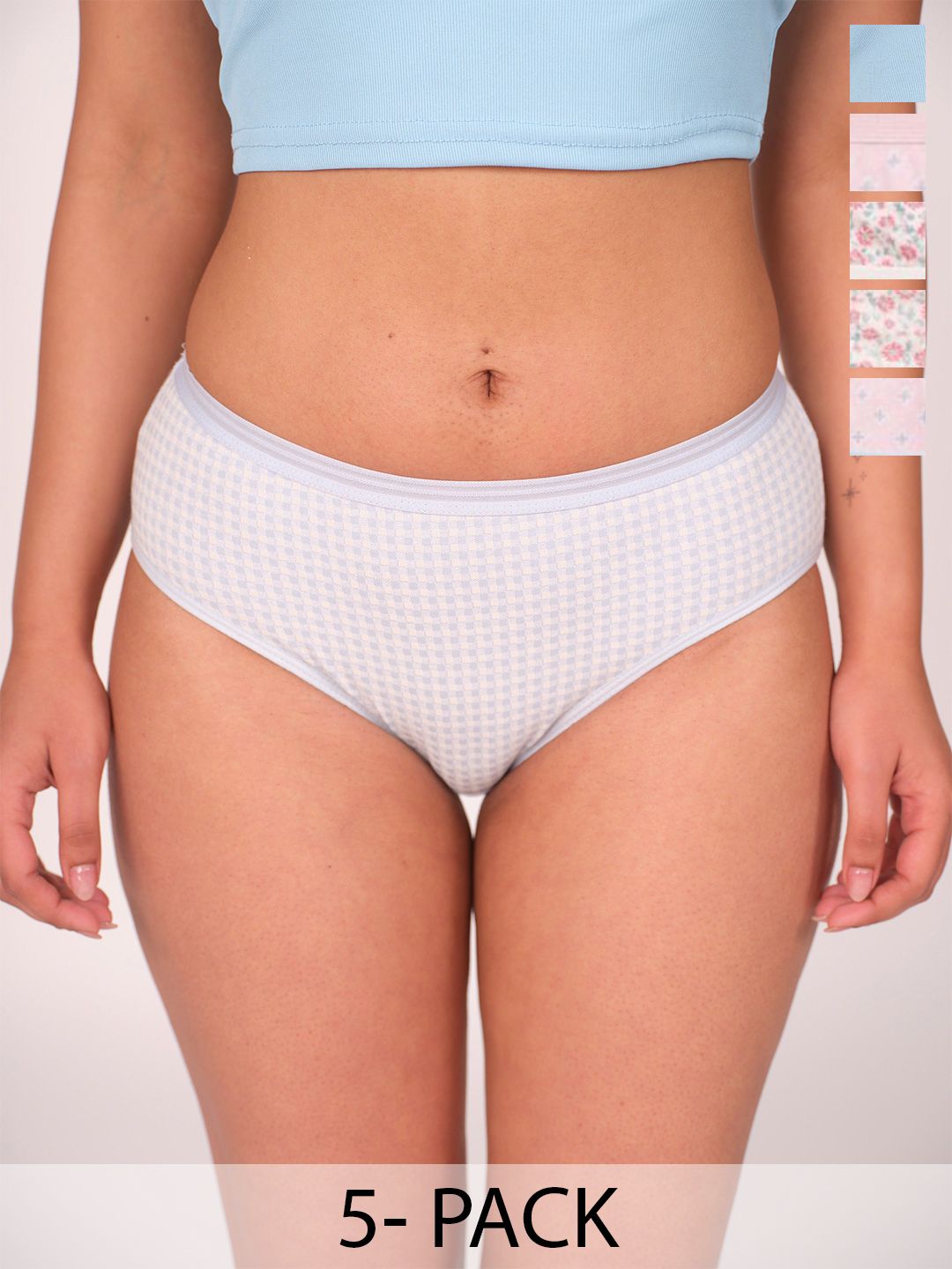 Munns & Mars Women Pack of 5 Mid-Rise Hipster Brief-picture-22