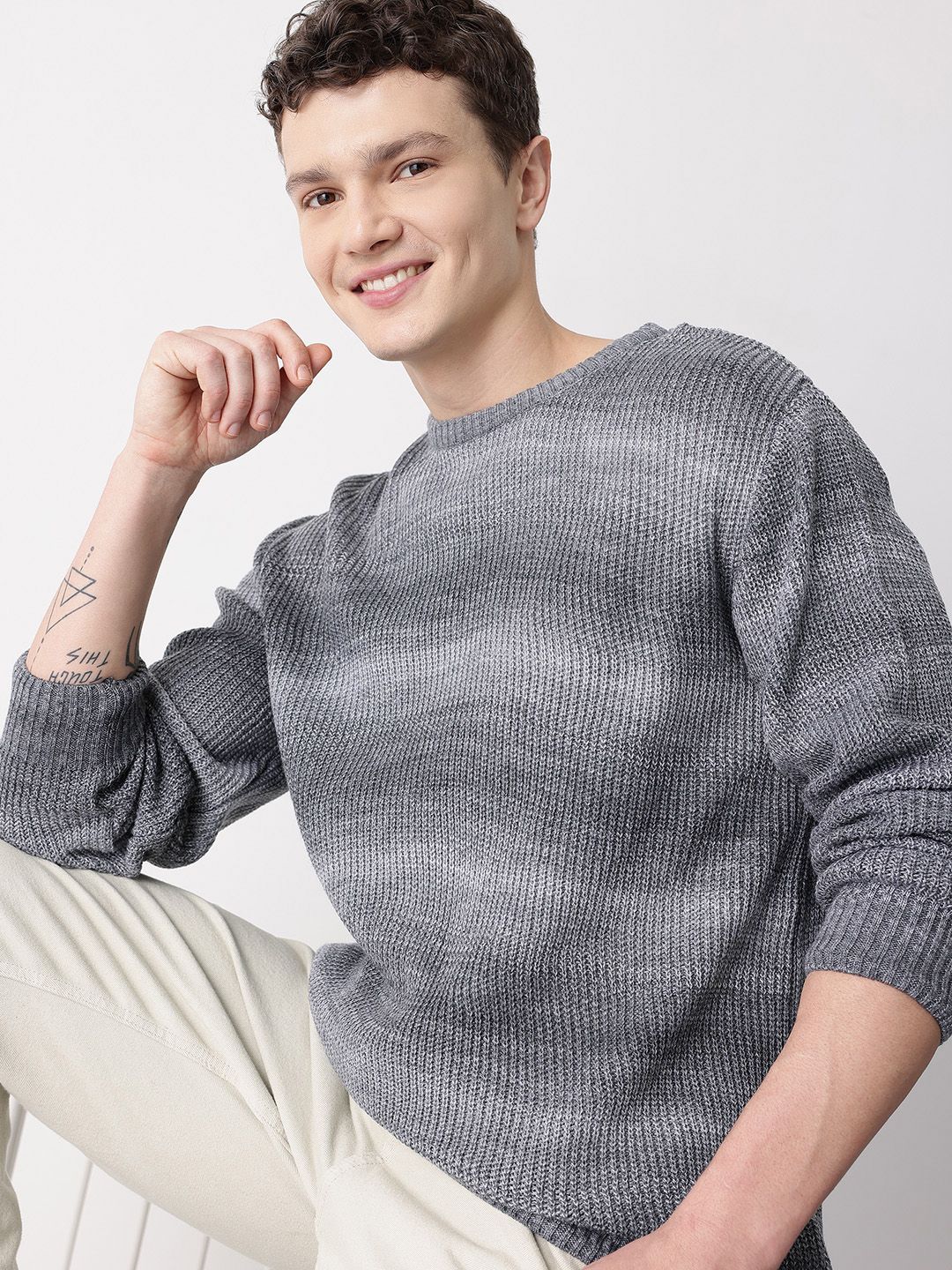 Mast & Harbour Men Striped Pullover