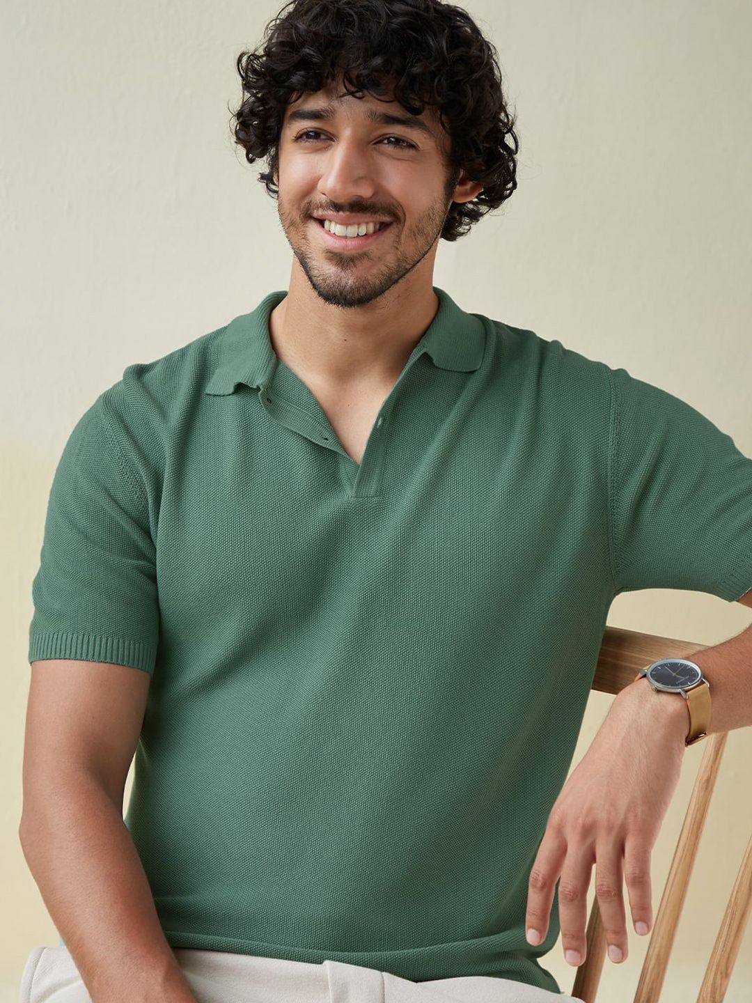 Andamen Polo Collar Slim Fit T-shirt-image-3