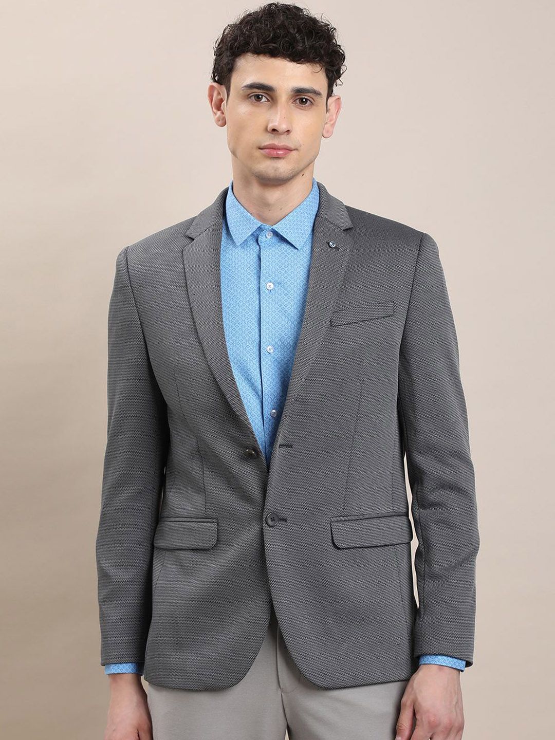Turtle Single Breasted Tailored Fit Blazers-image-21