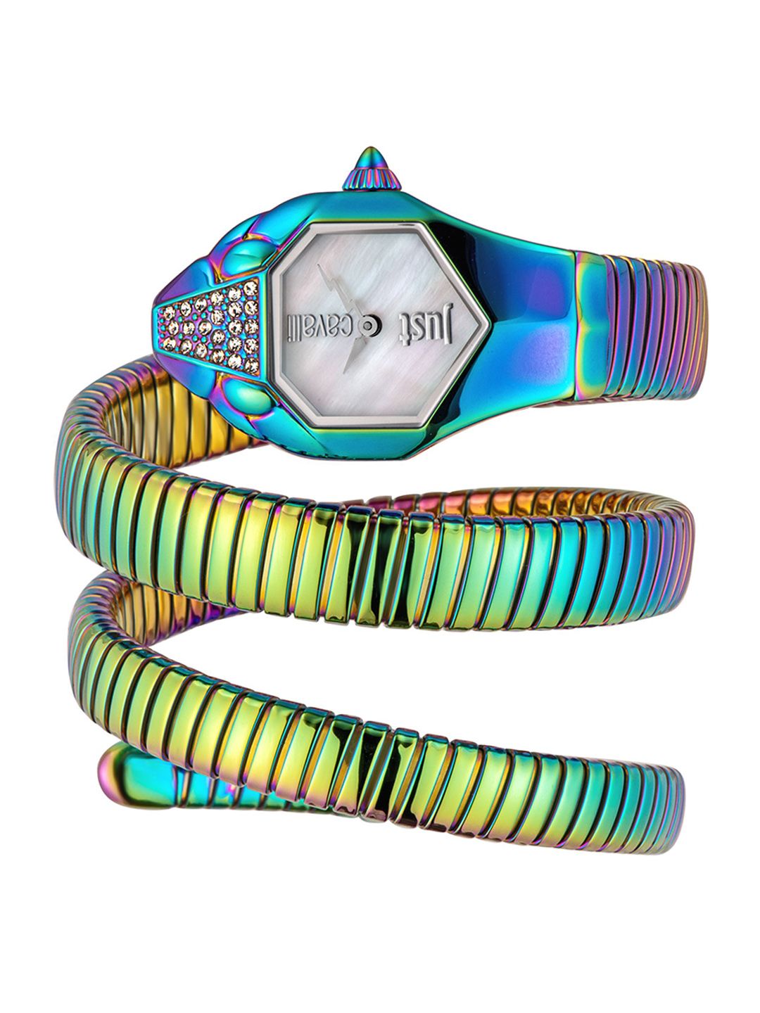 Just Cavalli Women Printed Dial & Serpentine Strap Analogue Watch JC1L022M0105