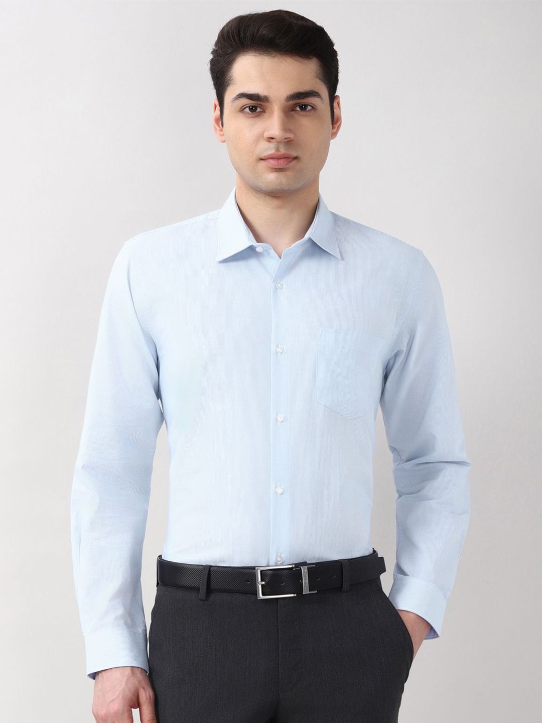 Peter England Slim Fit Striped Formal Shirt-picture-35