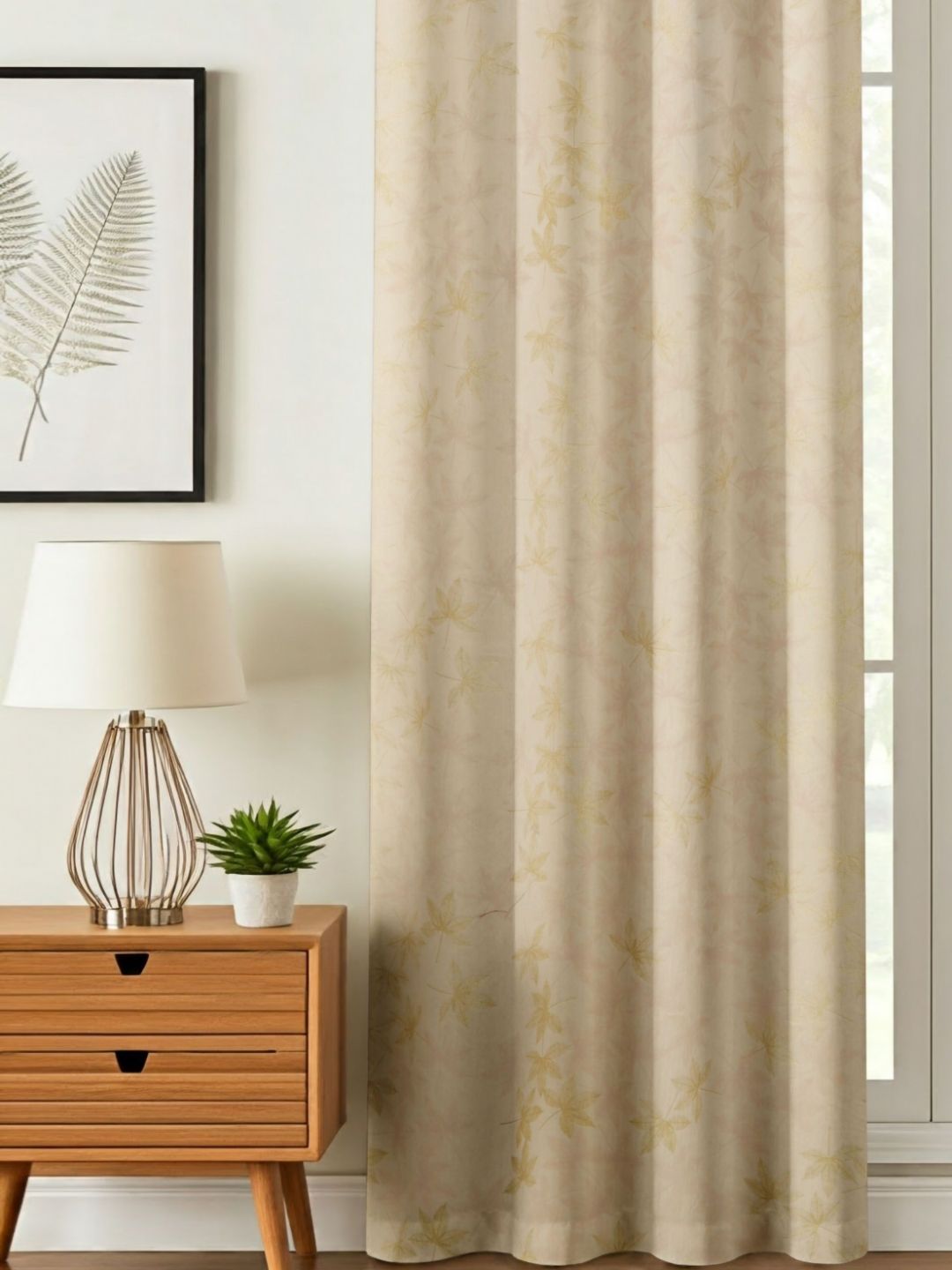 GEET CREATIONS Cream-Coloured Floral Room Darkening Long Door Curtain-picture-17