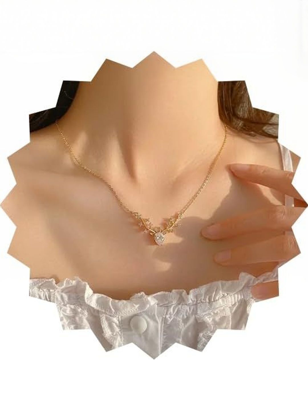 Aurelva Gold-Plated Crystals Studded Chain-picture-24