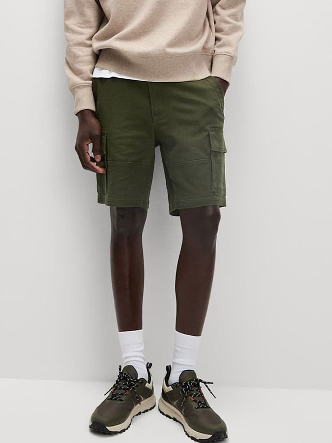Marks & Spencer Men Mid Rise Regular Fit Cargo Shorts-picture-19