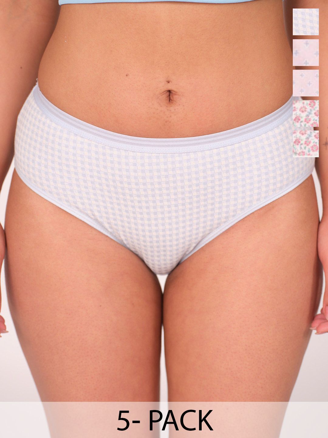 Munns & Mars Women Pack of 5 Mid-Rise Hipster Brief-picture-26