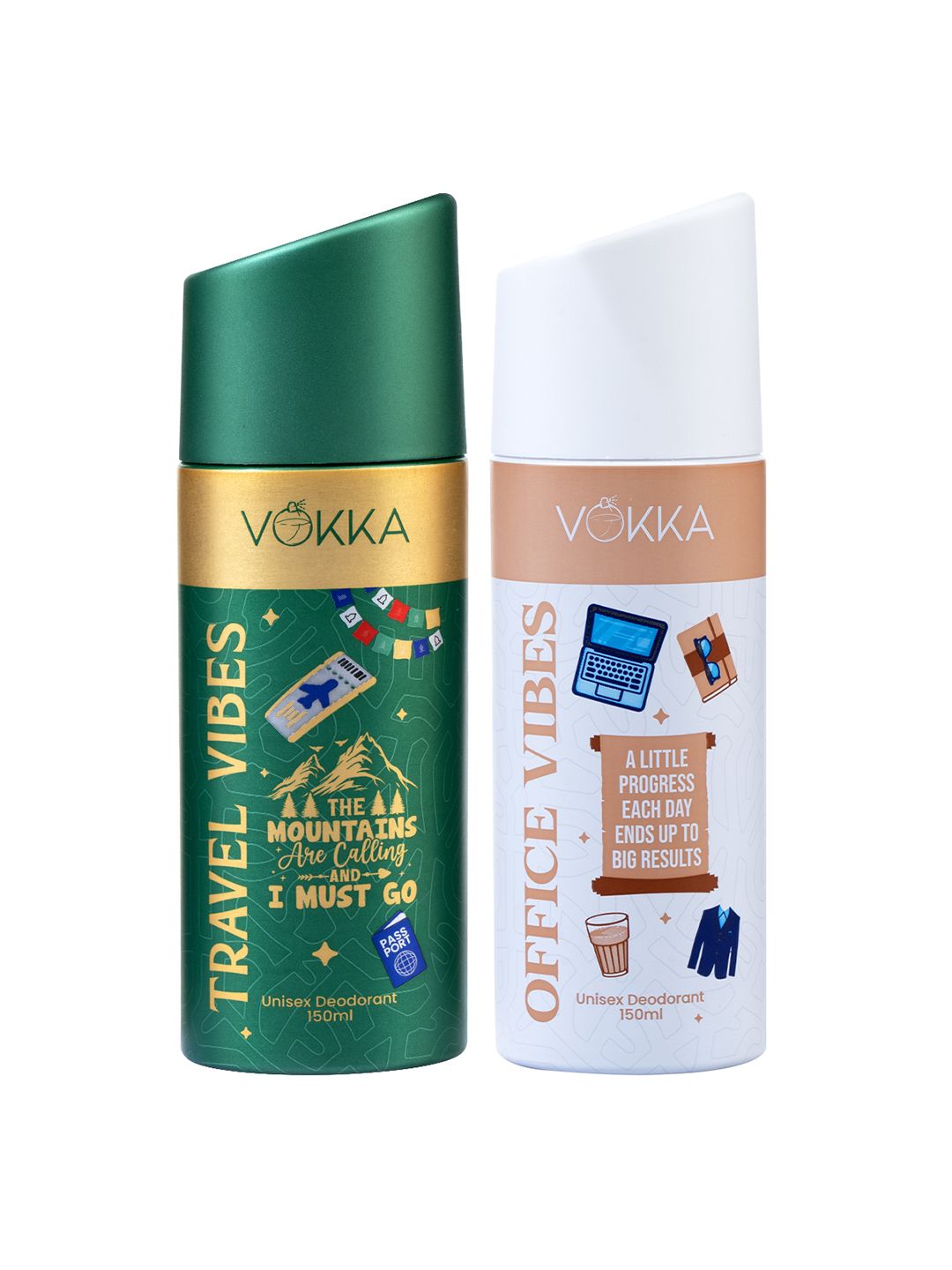 VOKKA Unisex Set Of 2 Office & Travel Vibes Deodorant Body Spray - 150ml Each-picture-12