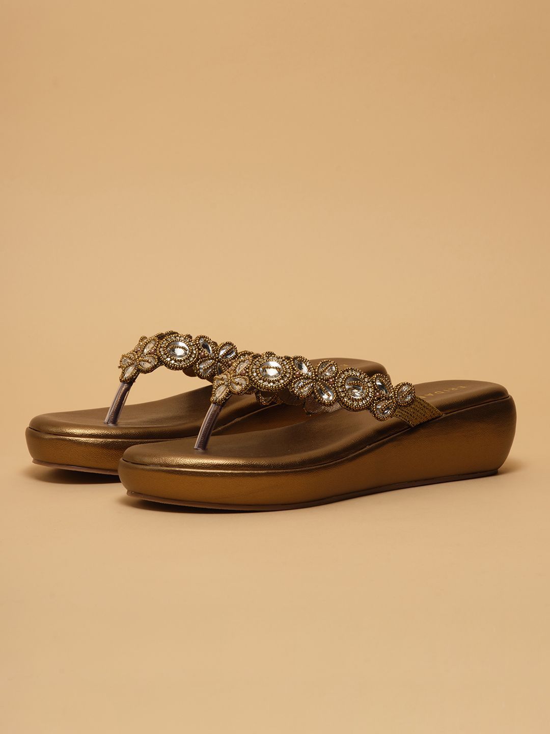ERIDANI Riyana Embellished Ethnic Wedge Heel Sandals-picture-21
