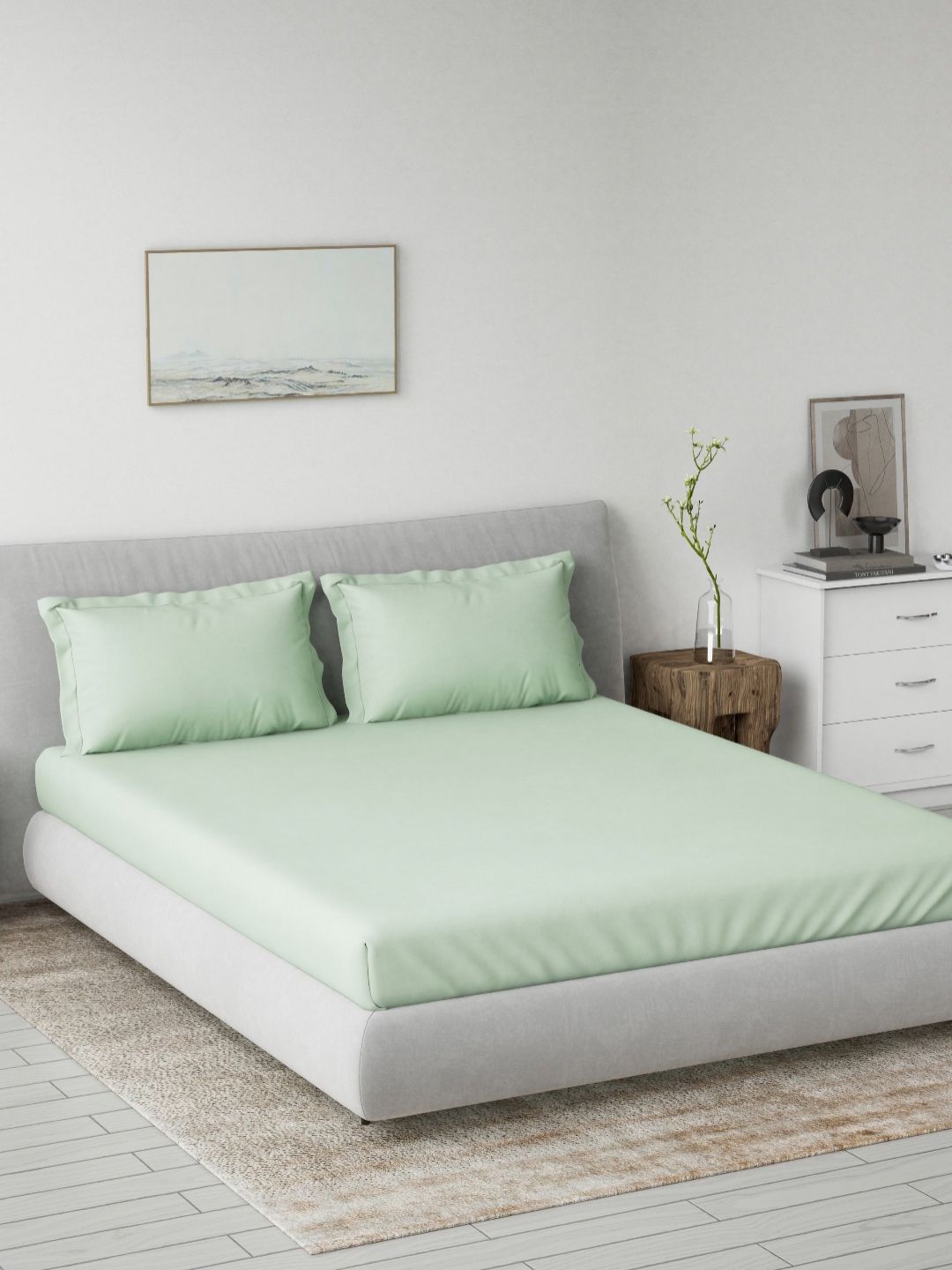 DDecor Green Pure Cotton 180 TC Spectrum Super King Bedsheet Set 2.74m x 2.74m-image-37