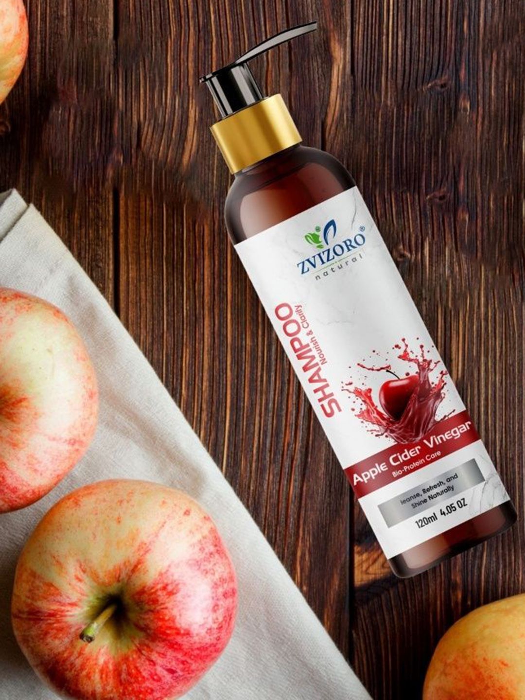 ZVIZORO Apple Cider Shampoo For Dry & Damaged Hair - 120 ml-image-28