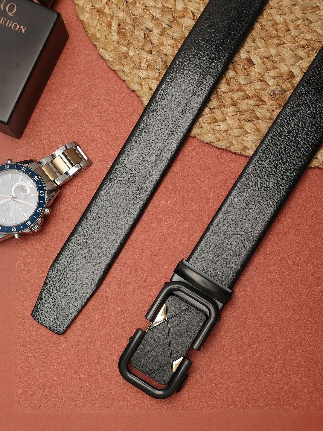 Roadster Men Black Leather Belt-picture-57