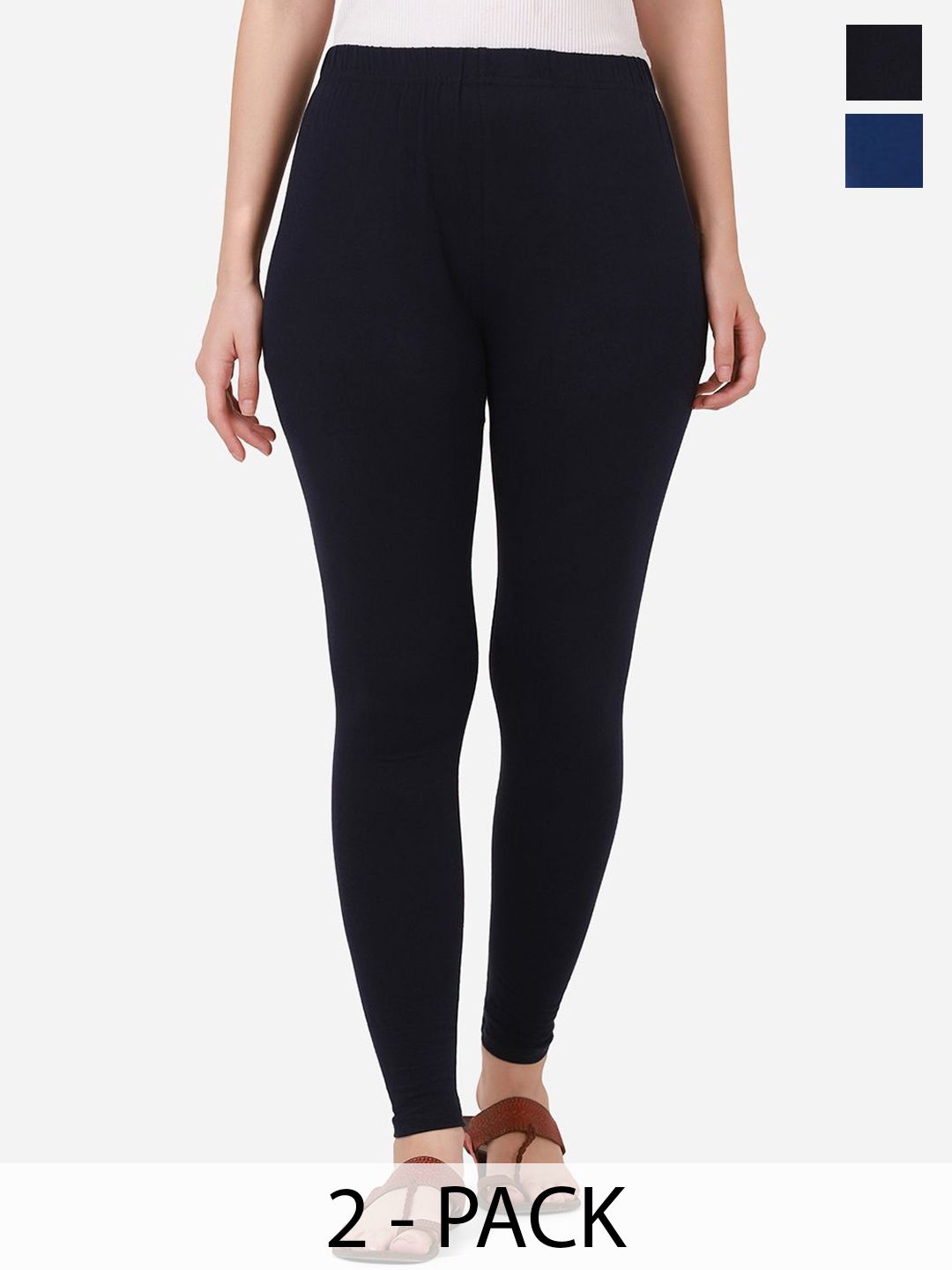 VANSIRI Pack Of 2 Pure Cotton Slim-Fit Ankle-Length Leggings-picture-26