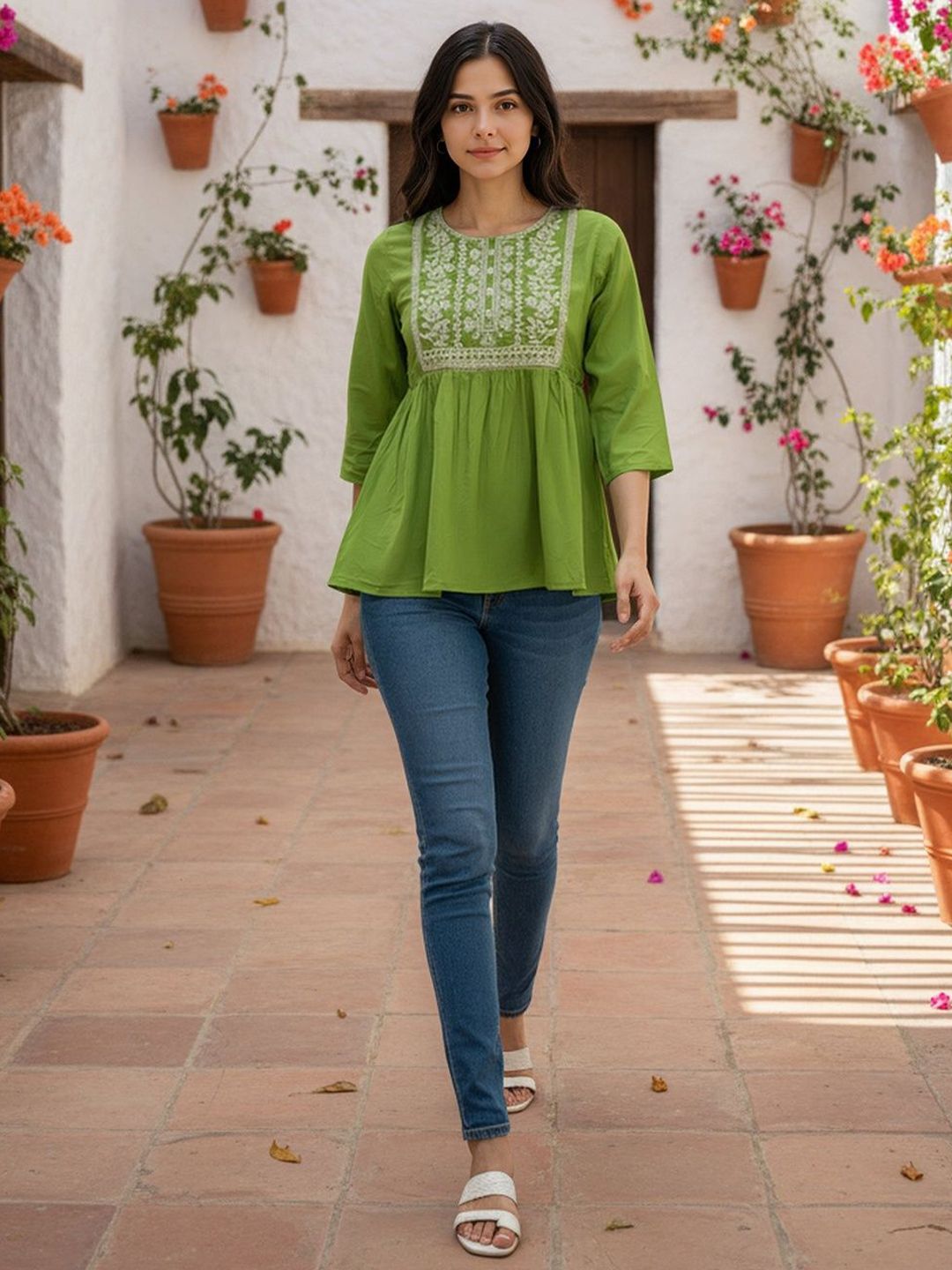 Rangita Women Ethnic Motifs Embroidered A-Line Kurti-picture-25