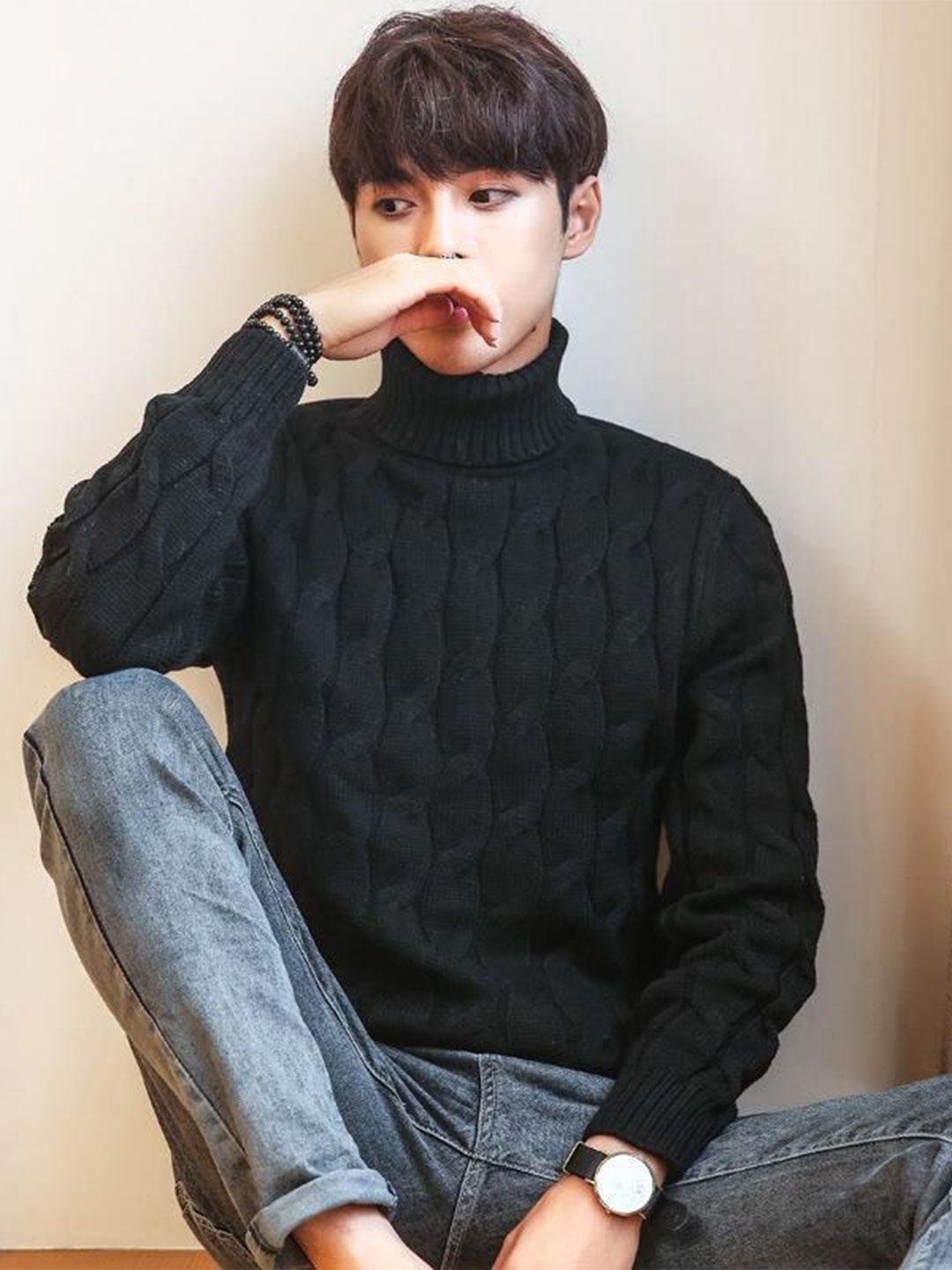 StyleCast Men Cable Knit Pullover