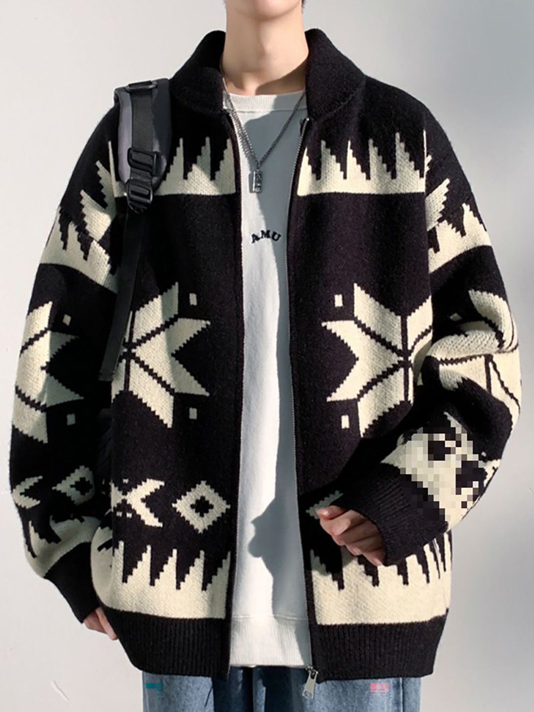 StyleCast x Revolte Men Round Neck Geometric Printed Pullover-picture-10