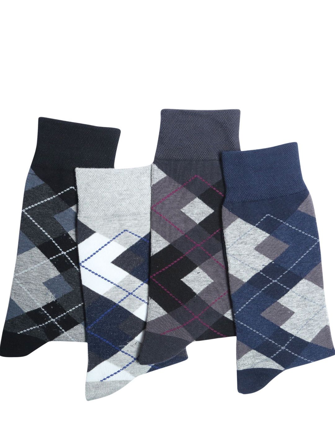N2S NEXT2SKIN Men Pack Of 4 Patterned Cotton Crew-Length Socks-image-14