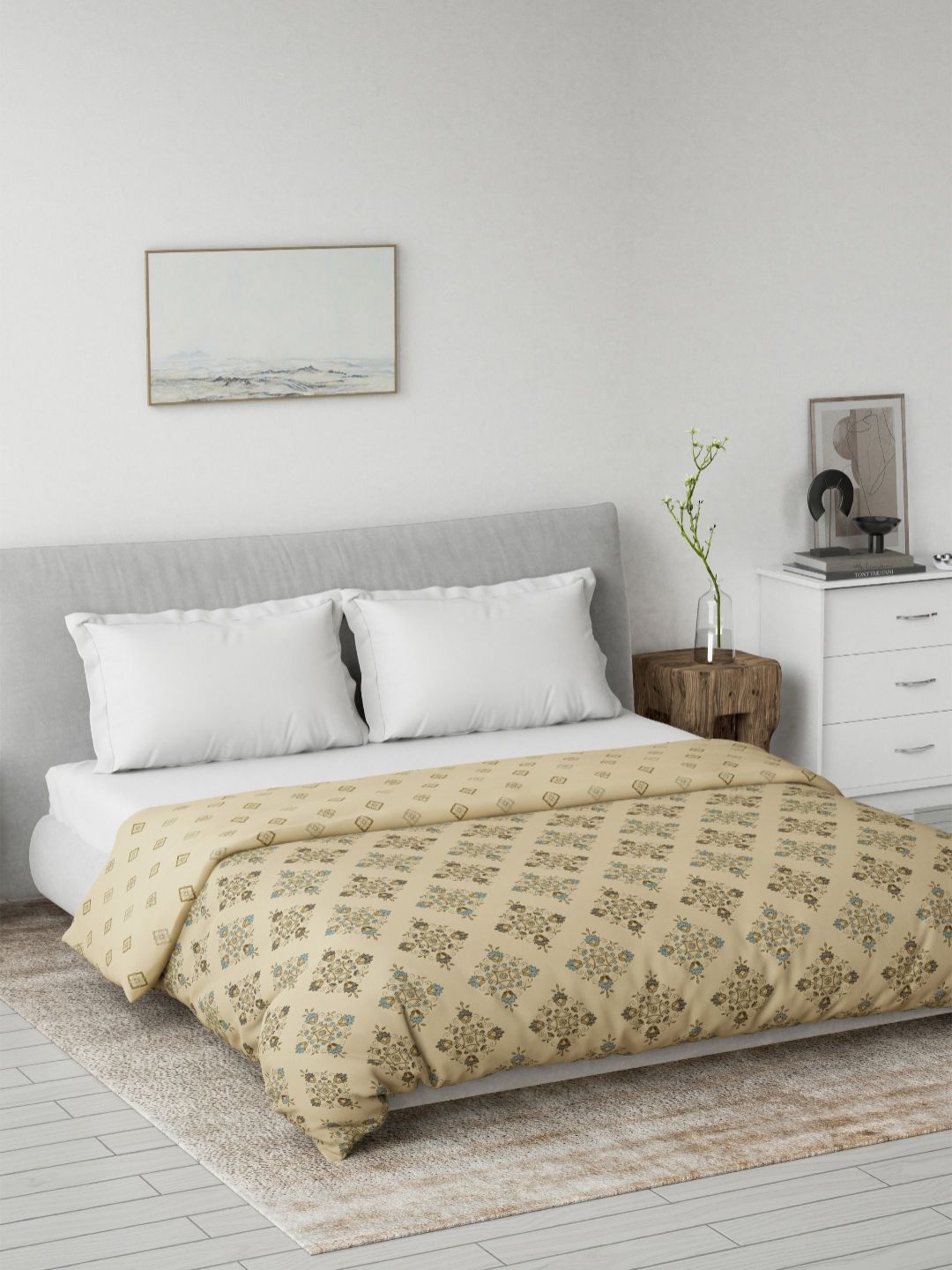 DDecor Prime Collection Beige Ethnic Printed Mild Winter 180 TC Pure Cotton Queen Dohar-image-10