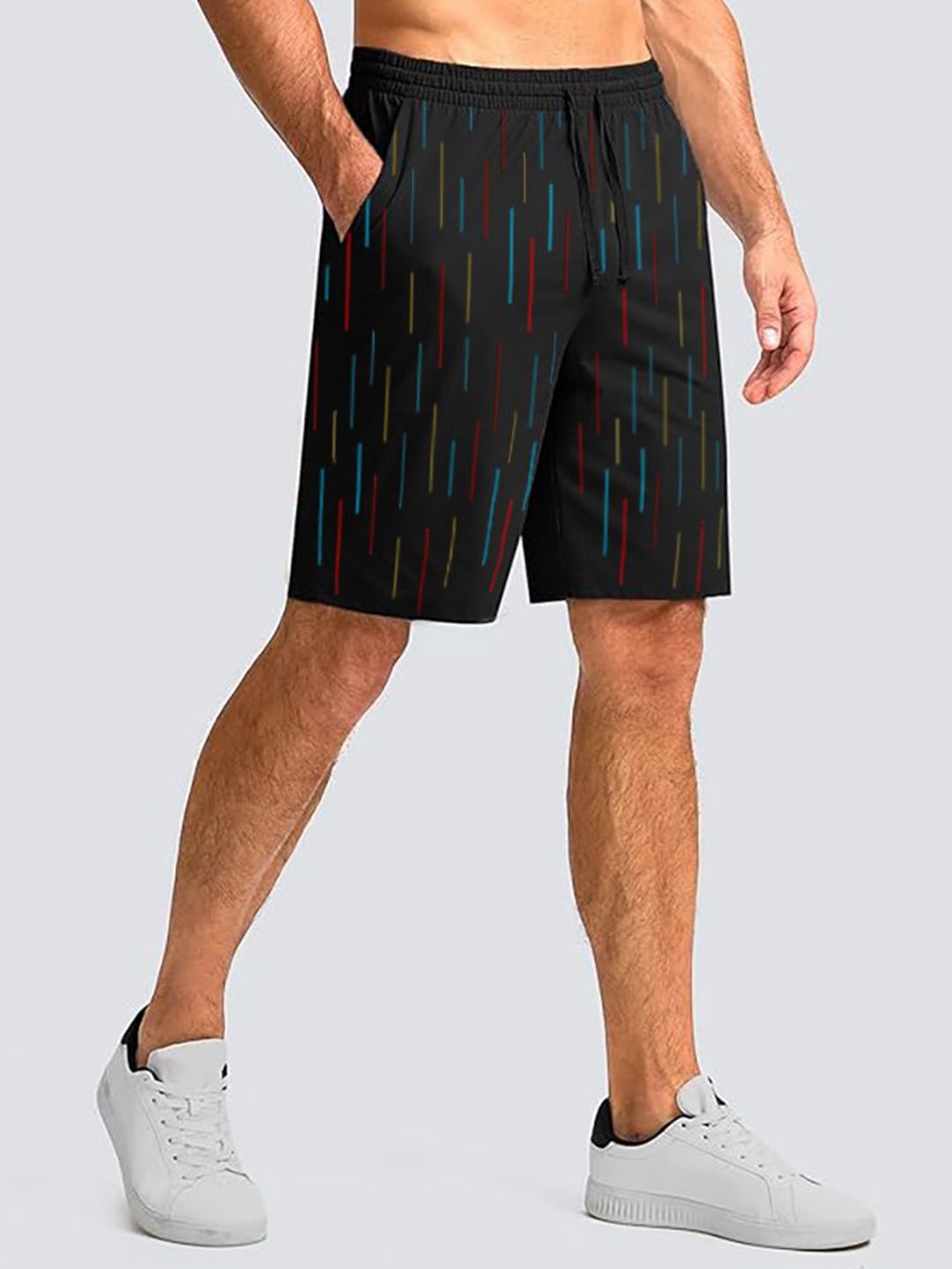 Hotfits Men Regular Fit Mid-Rise Cotton Training or Gym Shorts-picture-58