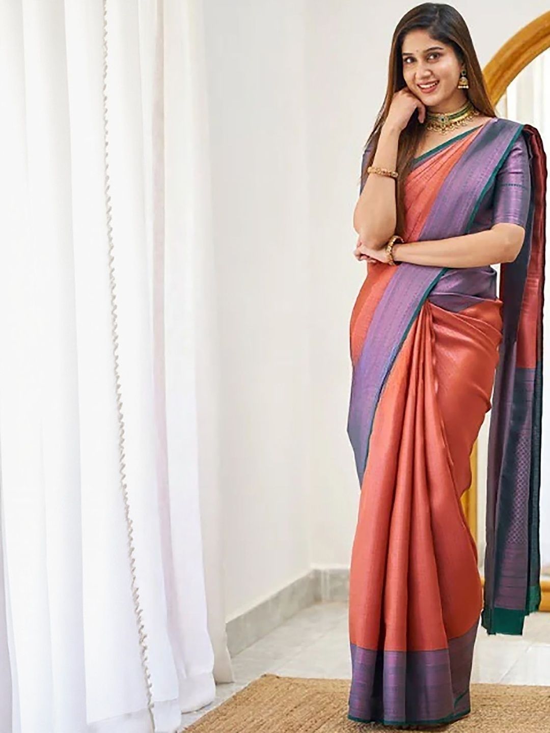 Moda Rapido Woven Design Silk Blend Handloom Banarasi Saree-picture-36