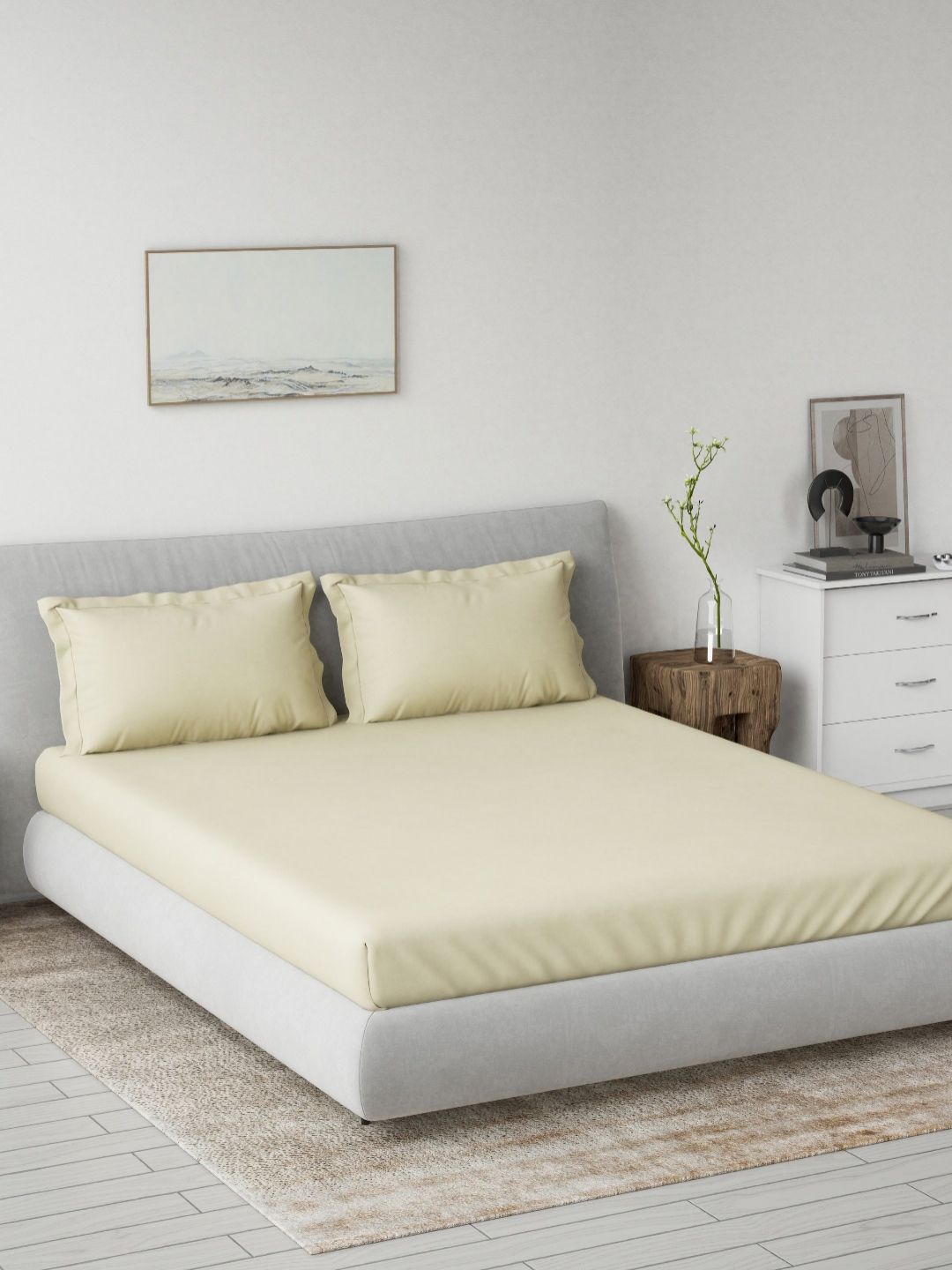 DDecor Spectrum Yellow 180 TC Pure Cotton Super King Bedsheet Set 2.74m x 2.74m-image-30