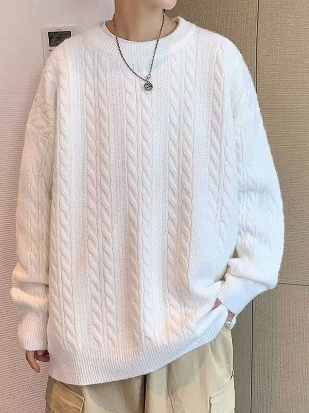 StyleCast x Revolte Men Cable Knit Round Neck Pullover-picture-11