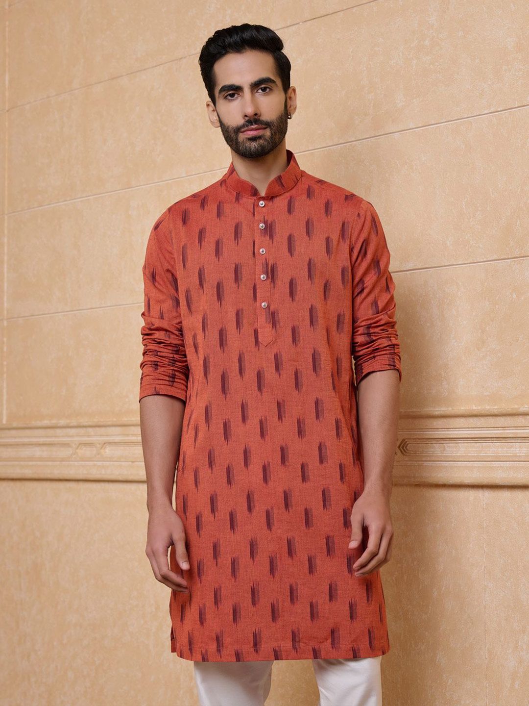 Tasva Men Ethnic Motifs Printed Mandarin Collar Kurta-picture-24