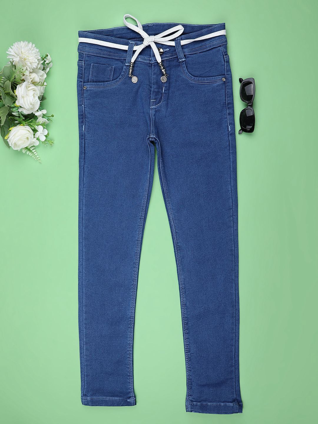 V-Mart Girls Slim Fit Mid-Rise Light Fade Stretchable Jeans-picture-29