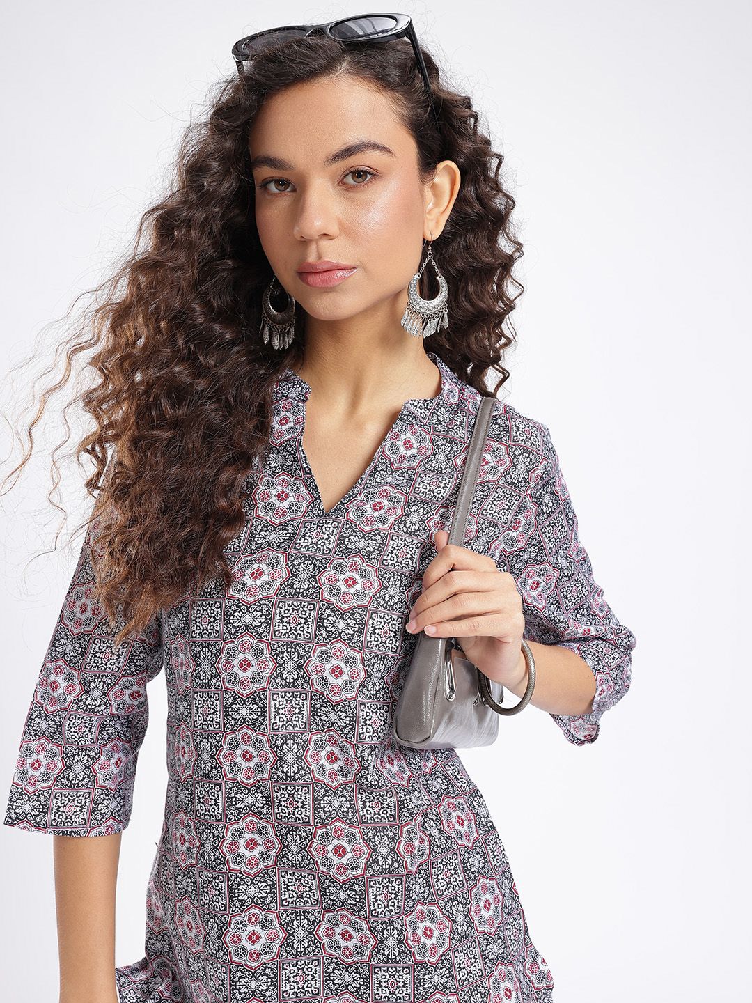 Anouk Rustic Ethnic Motifs Printed Mandarin Collar Kurti-picture-36