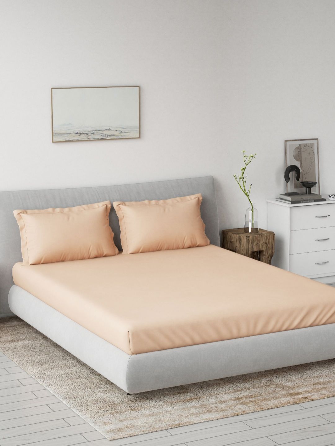 DDecor Orange Pure Cotton 180 TC Spectrum Super King Bedsheet Set 2.74m x 2.74m-picture-11