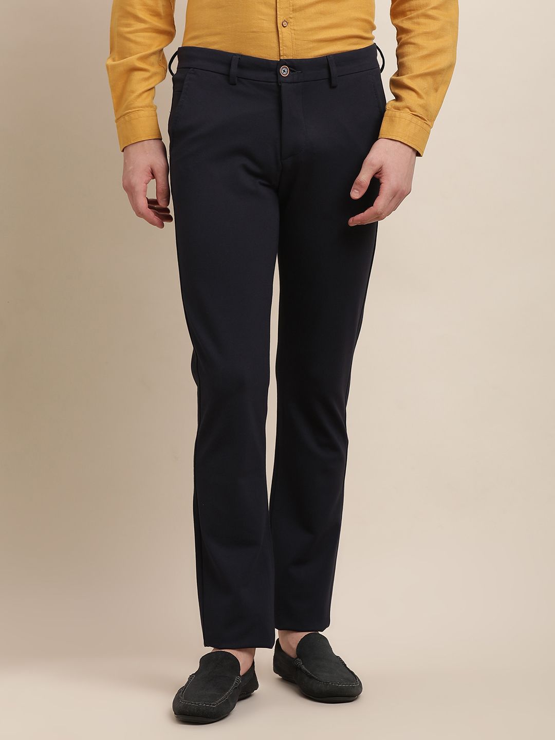 Turtle Men Solid Relaxed Slim Fit Chinos Trousers-picture-39