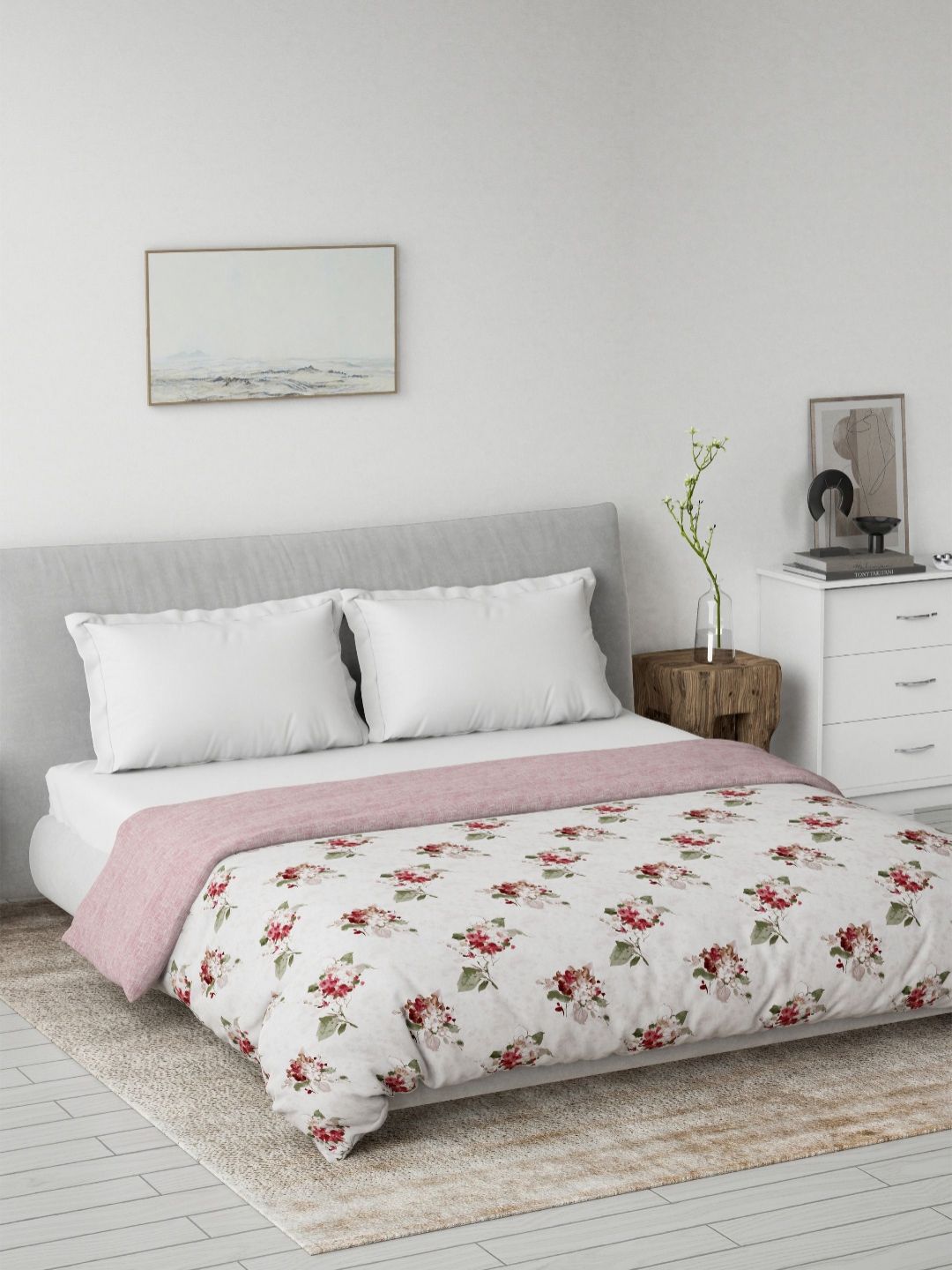DDecor Prime Collection Pink Floral Printed Mild Winter 180 TC Pure Cotton Queen Dohar-image-48