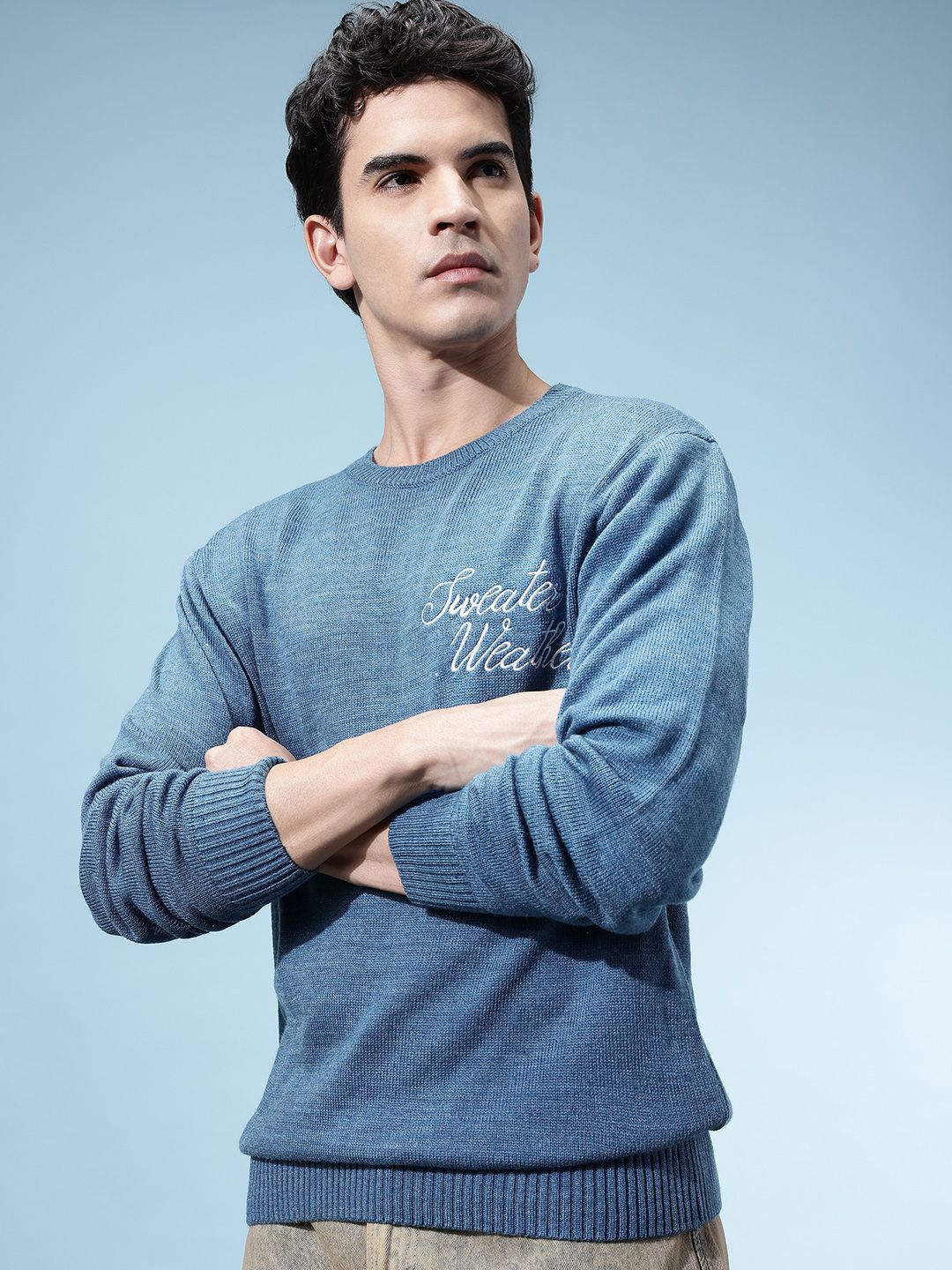 glitchez Men Embroidered Detail Acrylic Relaxed Pullover-picture-44