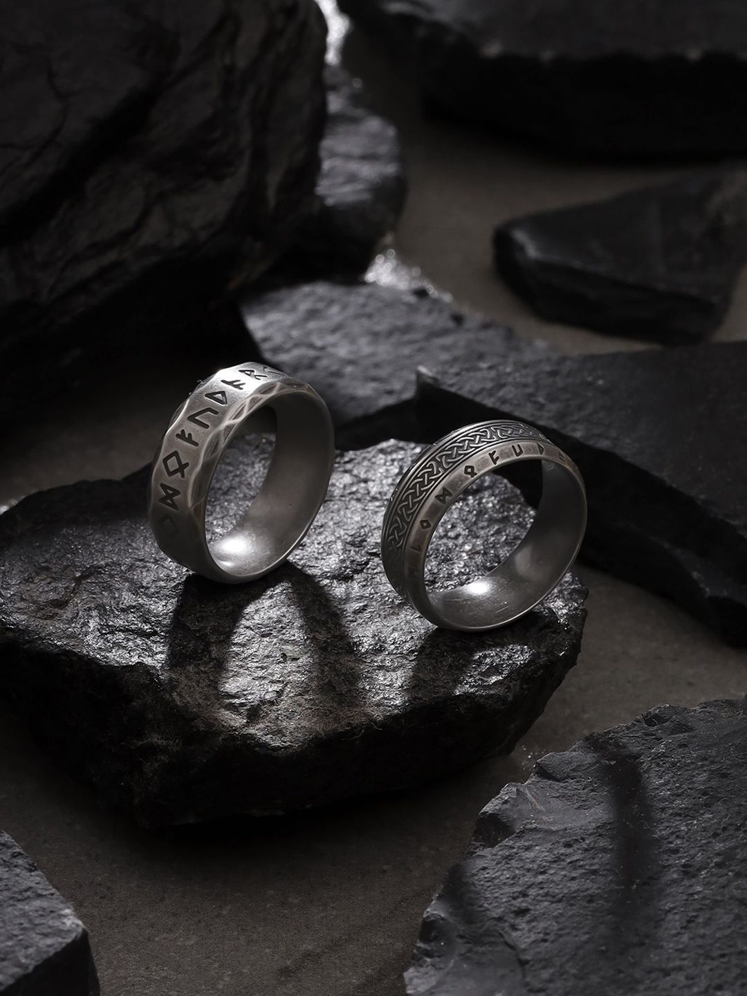 Qiroko Set Of 2 Men Stainless Steel Finger Rings-picture-51