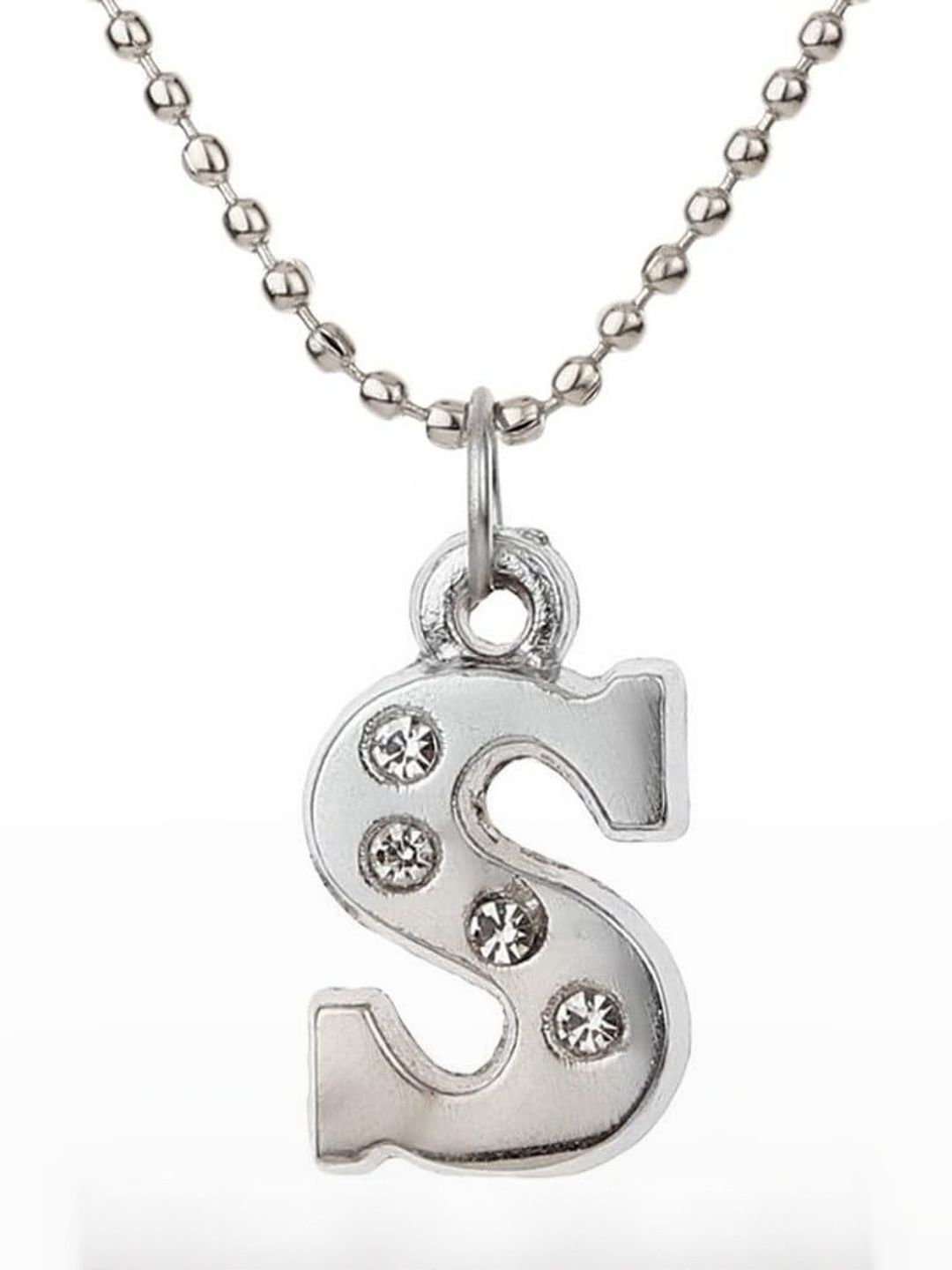 Rashifaashion Unisex Stainless Steel Artificial Stones Studded Quirky Pendant With Chain-picture-37