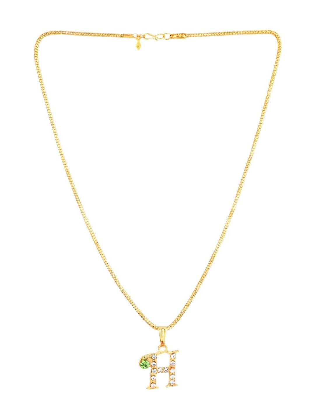 Rashifaashion Unisex Stainless Steel Artificial Stones Studded Pendant With Chain-picture-32