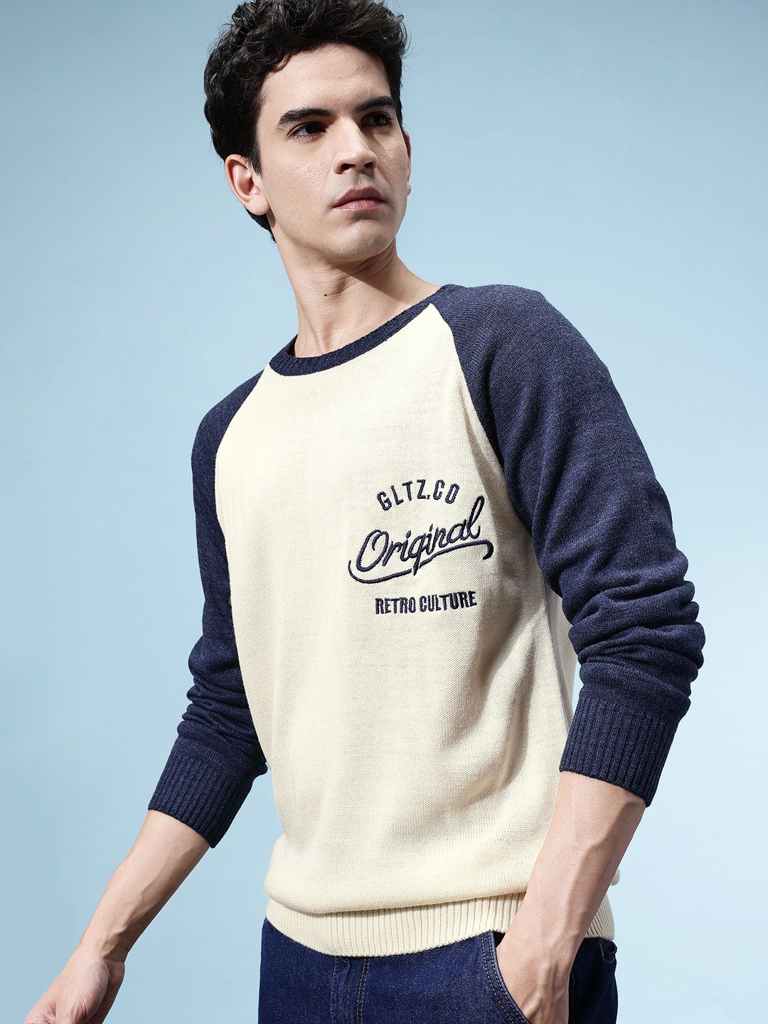 glitchez Men Embroidered Detail Acrylic Relaxed Pullover-image-31