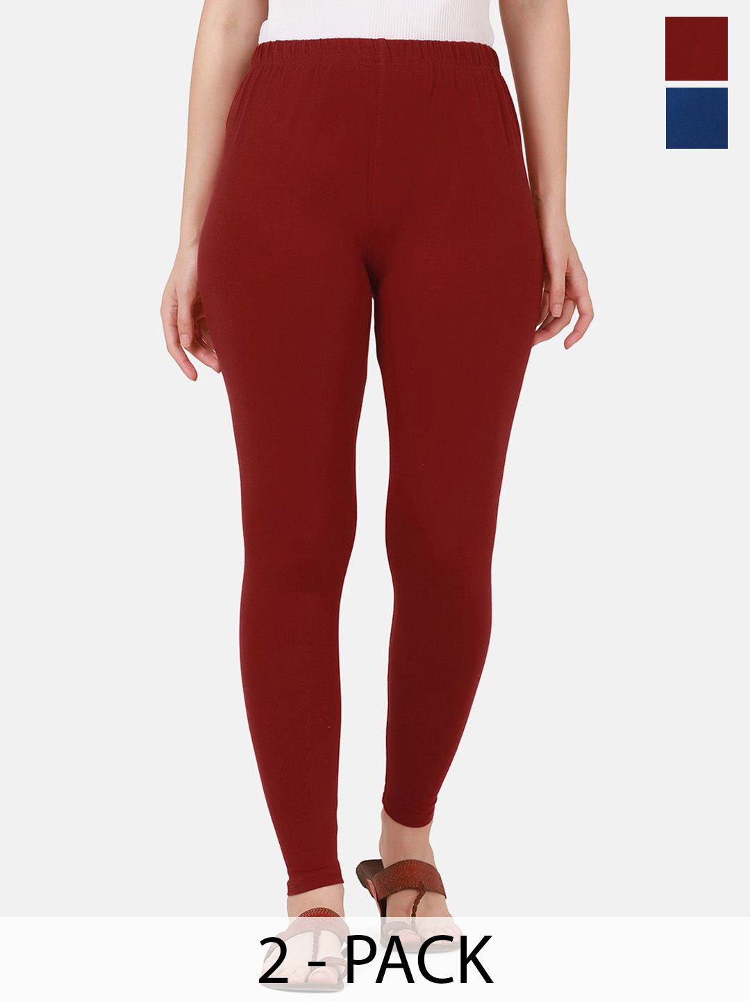 VANSIRI Pack Of 2 Pure Cotton Slim-Fit Ankle-Length Leggings-picture-36