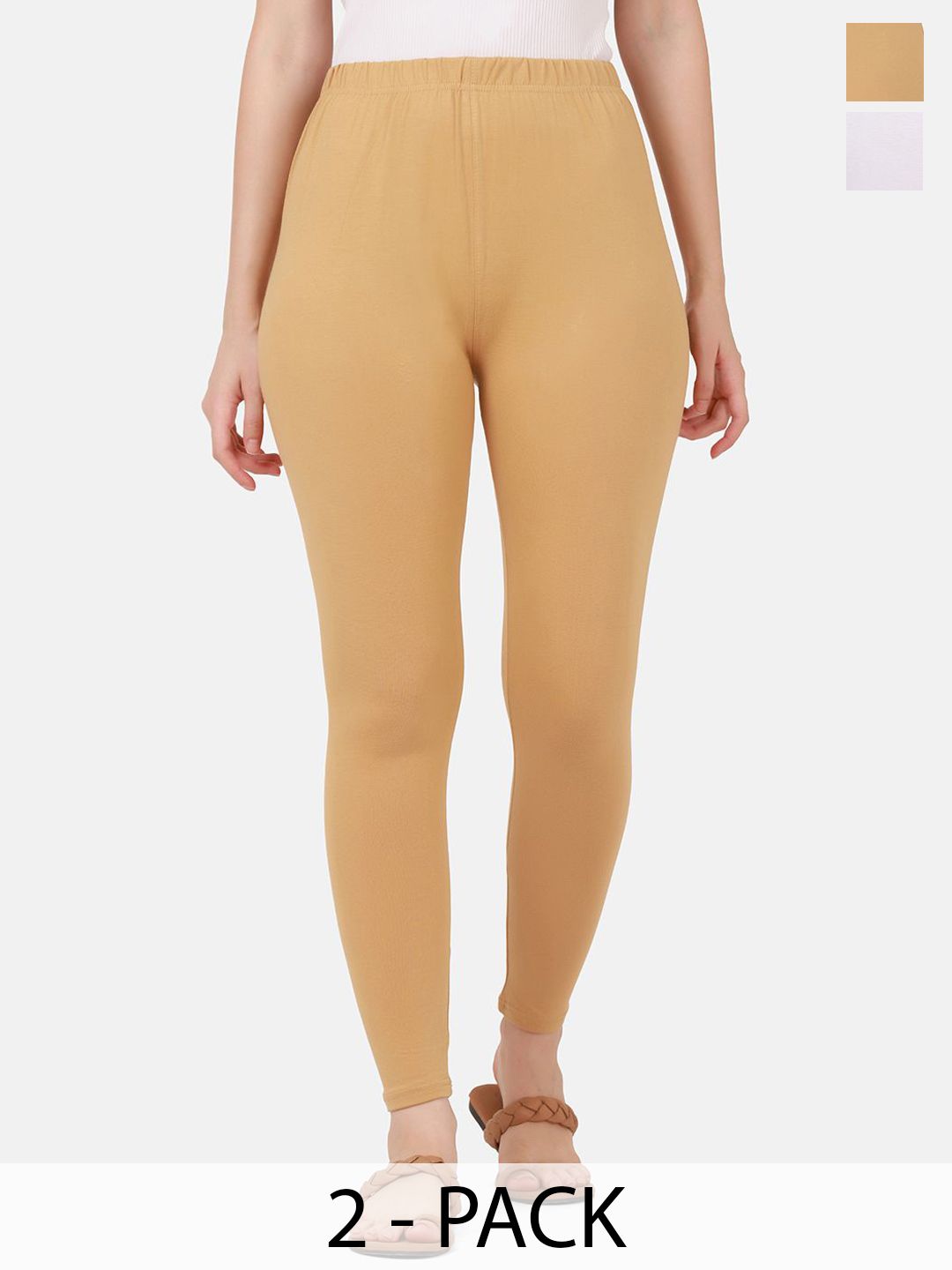 VANSIRI Pack Of 2 Pure Cotton Slim-Fit Ankle-Length Leggings-picture-18