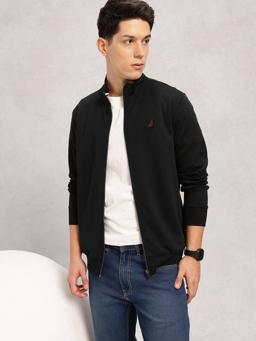 Nautica Mock Collar Front-Open Sweatshirt-picture-34