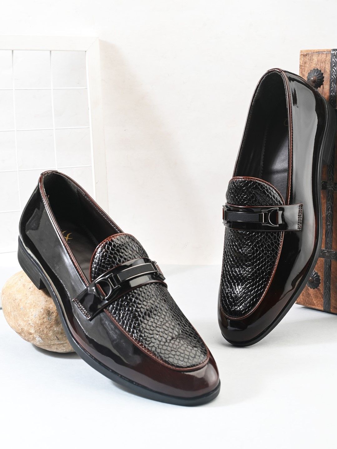 House of Pataudi Men Round Toe Formal Slip-On Loafers-picture-26