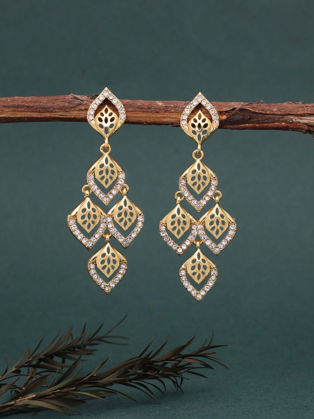 Anouk Gold-Plated Brass Artificial Beads Drop Earrings-image-21
