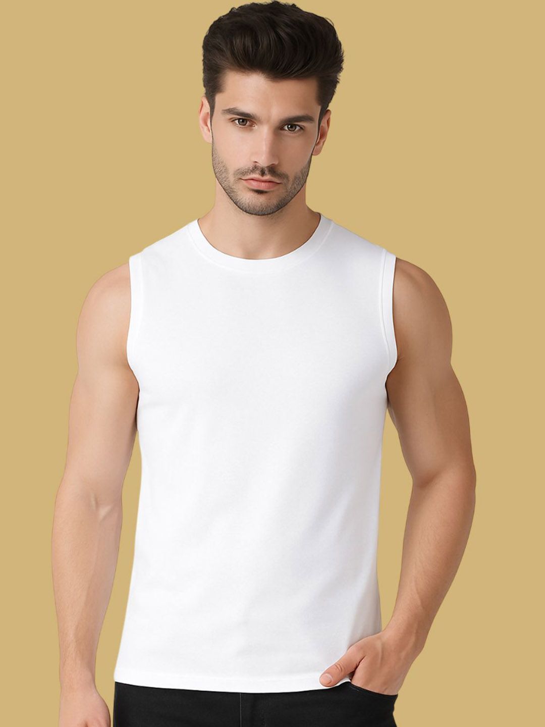 FBAR Men Graphic Printed Sleeveless Pure Cotton Tank Vest-picture-16