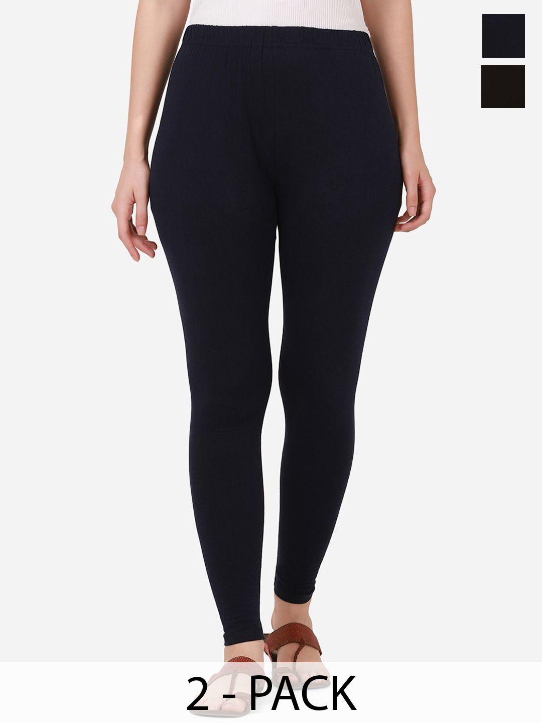 VANSIRI Pack Of 2 Pure Cotton Slim-Fit Ankle-Length Leggings-picture-16