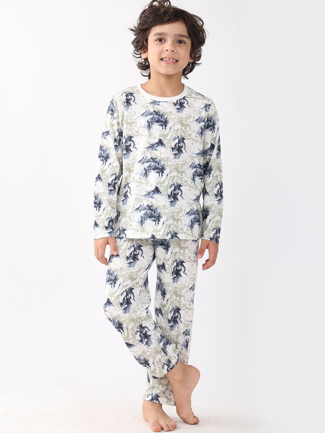 Anthrilo Boys Pure Cotton Printed Long Sleeves Night Suit-picture-23