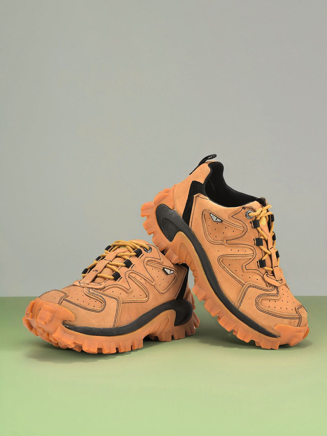Woodland Men Lace-Up Nubuck Trekking Shoes-image-43