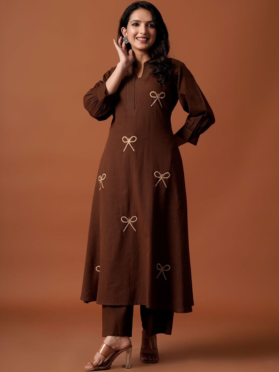 Indo Era Women Embroidered Thread Work Pure Cotton Kurta with Palazzos-picture-17