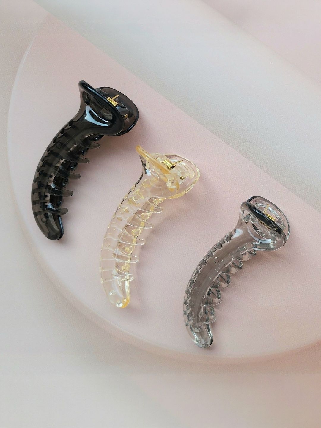 DIVASTRI Women Set of 3 Plastic Banana Hair Clips-picture-12