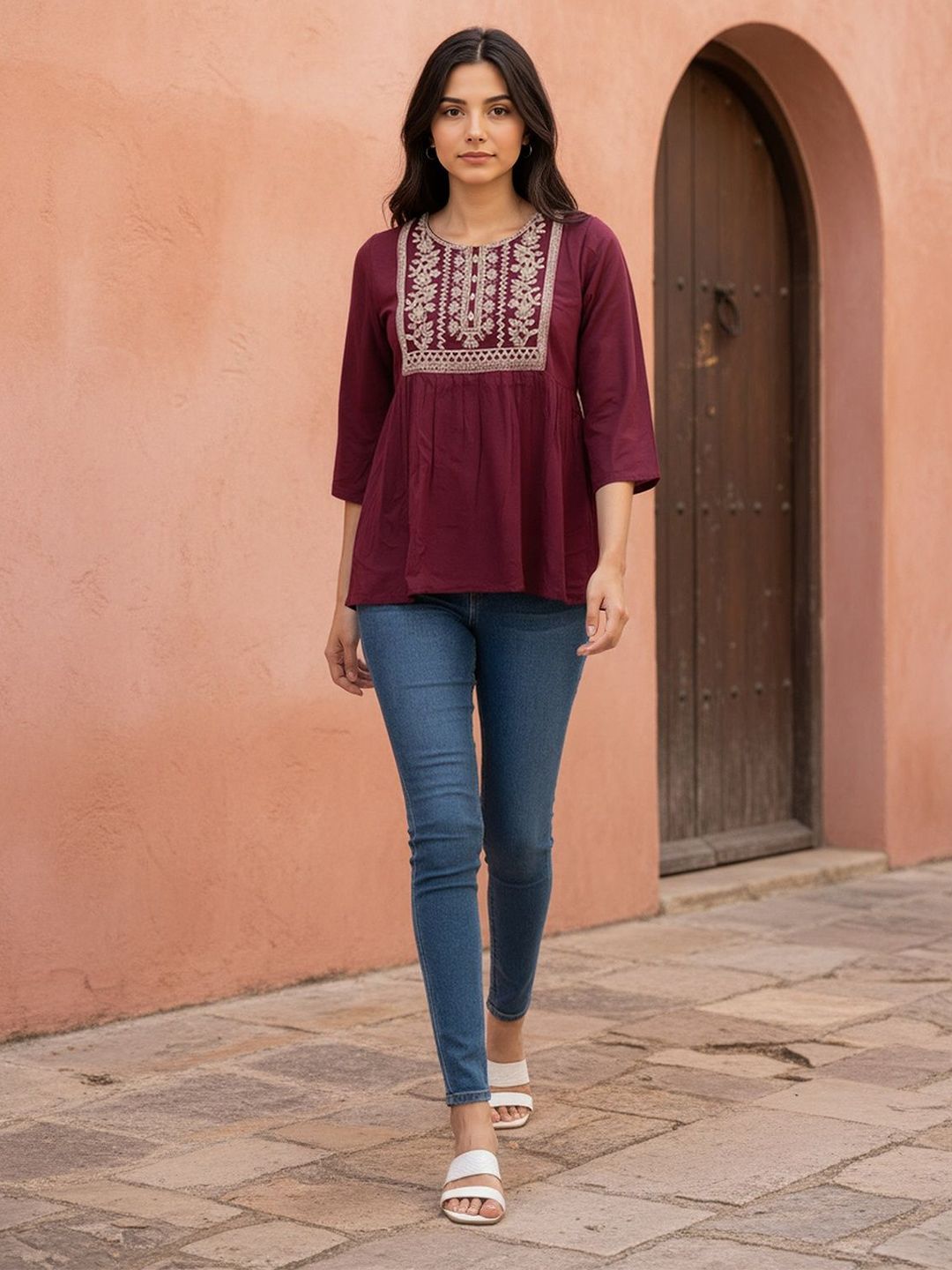 Rangita Women Ethnic Motifs Embroidered Regular A-Line Kurti-picture-29